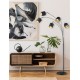- Tommy - Matt Black 5 Light Floor Lamp with Black & Gold Shade Trio-R46330579 - Tommy - Matt Black 5 Light Floor Lamp with Black & Gold Shade