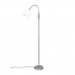 Tommy - Matt Nickel Floor Lamp with White Shade