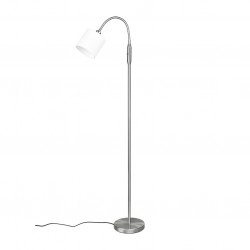 Tommy - Matt Nickel Floor Lamp with White Shade Tommy - Matt Nickel Floor Lamp with White Shade