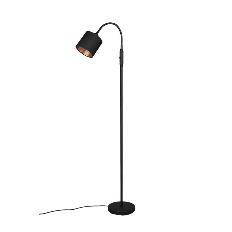 - Tommy - Matt Black Floor Lamp with Black & Gold Shade Trio-R46331079 - Tommy - Matt Black Floor Lamp with Black & Gold Shade