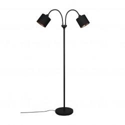Tommy - Matt Black 2 Light Floor Lamp with Black & Gold Shade Tommy - Matt Black 2 Light Floor Lamp with Black & Gold Shade