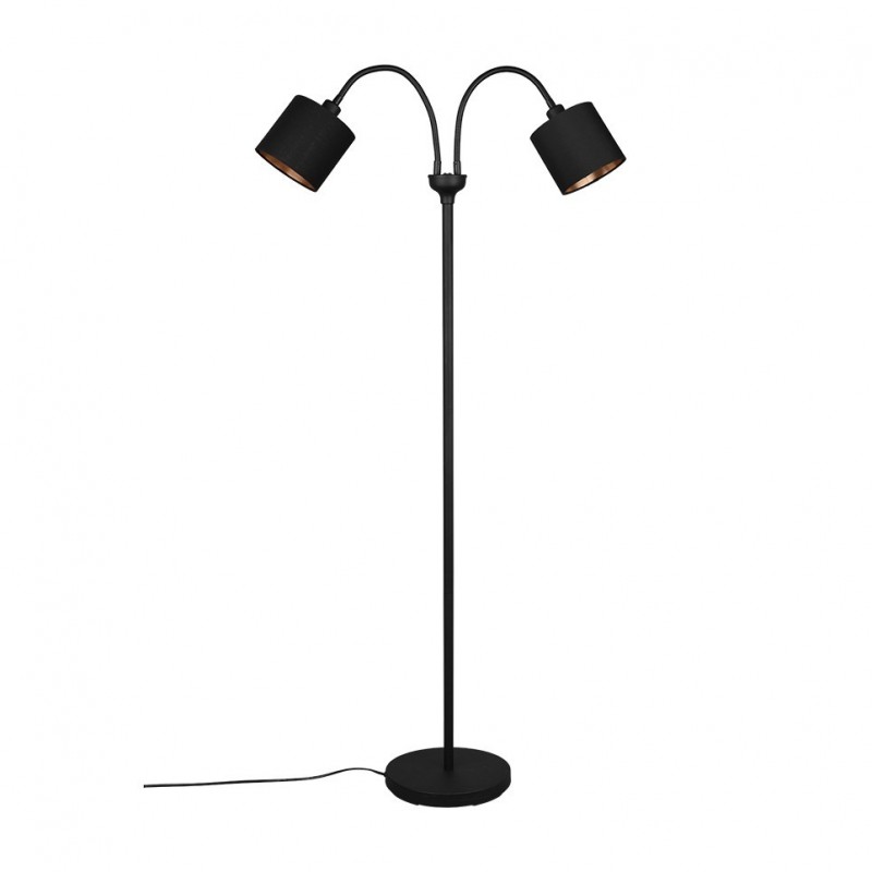 - Tommy - Matt Black 2 Light Floor Lamp with Black & Gold Shade Trio-R46332079 - Tommy - Matt Black 2 Light Floor Lamp with Black & Gold Shade