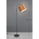 Trio-R46741032 - Pardina - Black Floor Lamp with Leopard Shade
