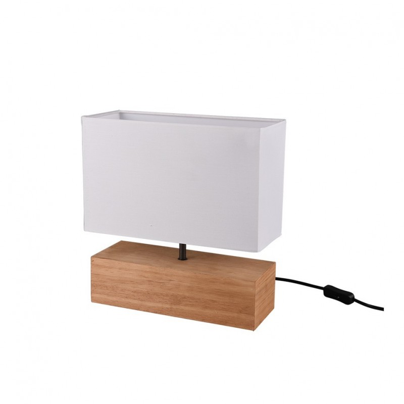 - Woody - Natural Wood Table Lamp with White Shade Trio-R50181030 - Woody - Natural Wood Table Lamp with White Shade
