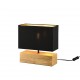 Trio-R50181080 - Woody - Natural Wood Table Lamp with Black & Gold Shade