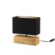 Trio-R50181080 - Woody - Natural Wood Table Lamp with Black & Gold Shade