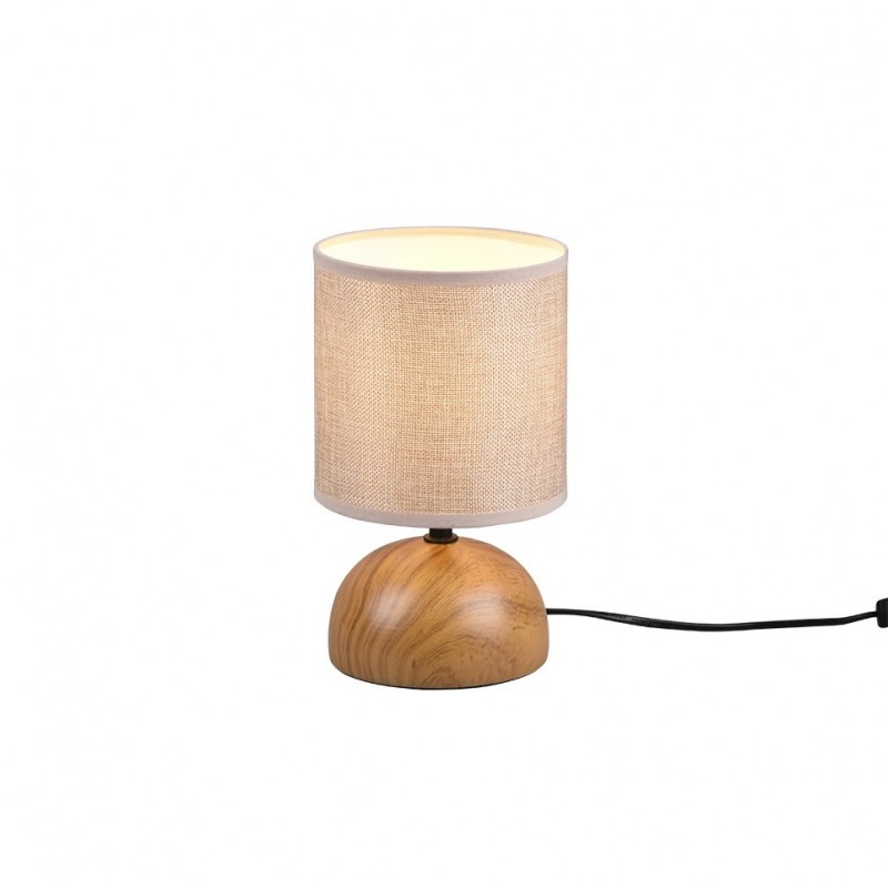 - Luci - Wooden Ceramic Table Lamp with Fawn Shade Trio-R50351035 - Luci - Wooden Ceramic Table Lamp with Fawn Shade