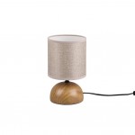 Luci - Wooden Ceramic Table Lamp with Fawn Shade Luci - Wooden Ceramic Table Lamp with Fawn Shade