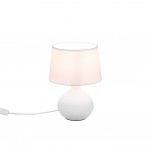 Martin - White Ceramic Table Lamp with White Shade Martin - White Ceramic Table Lamp with White Shade