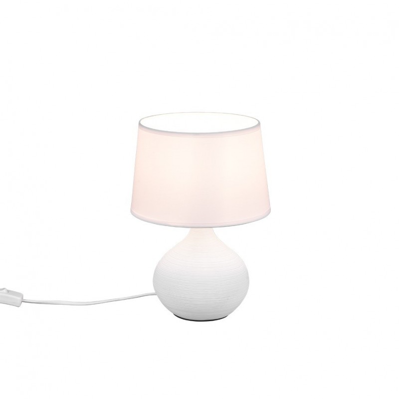 - Martin - White Ceramic Table Lamp with White Shade Trio-R50371001 - Martin - White Ceramic Table Lamp with White Shade