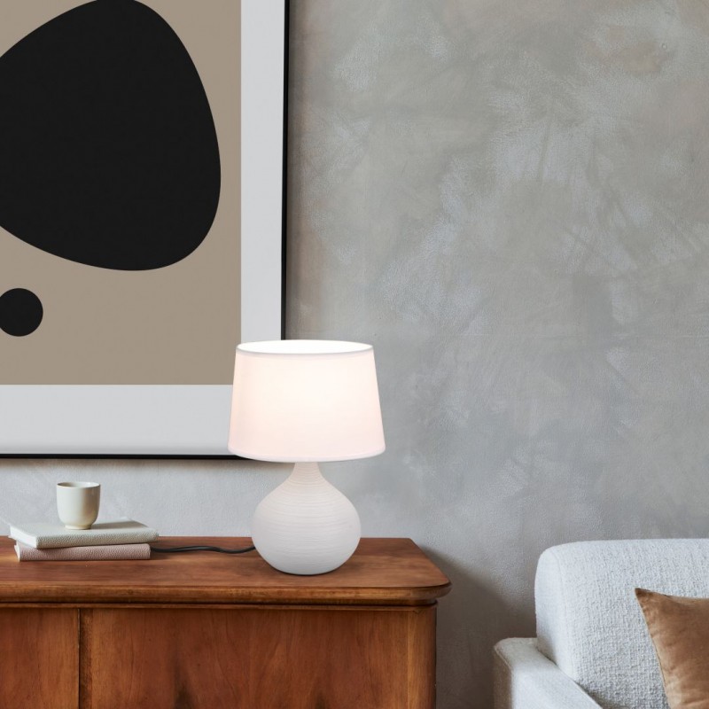 - Martin - Cappucino Ceramic Table Lamp with White Shade Trio-R50371025 - Martin - Cappucino Ceramic Table Lamp with White Shade