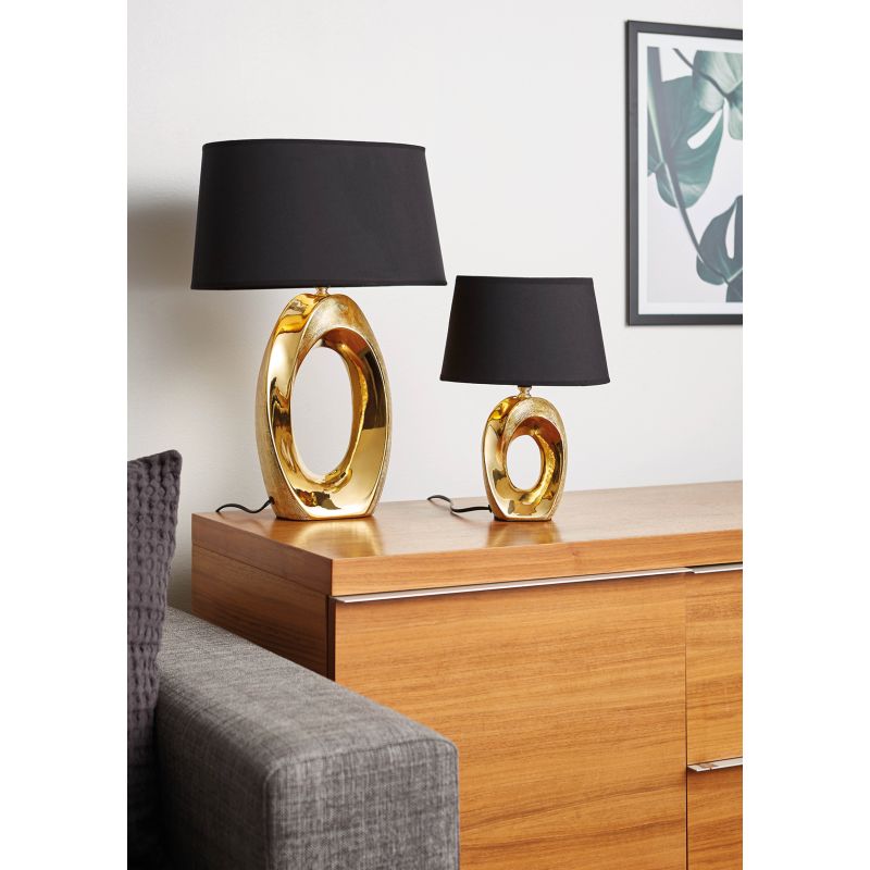 - Taba - Gold Table Lamp with Black & Gold Shade Trio-R50521079 - Taba - Gold Table Lamp with Black & Gold Shade