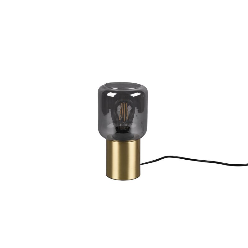 Trio-R50591008 - Nico - Matt Brass Table Lamp with Smoked Glass