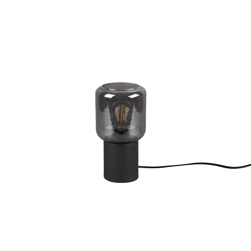 - Nico - Matt Black Table Lamp with Smoked Glass Trio-R50591032 - Nico - Matt Black Table Lamp with Smoked Glass