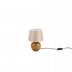 Luxor - Wooden Ceramic Table Lamp with Fawn Shade Luxor - Wooden Ceramic Table Lamp with Fawn Shade