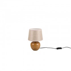 Luxor - Wooden Ceramic Table Lamp with Fawn Shade Luxor - Wooden Ceramic Table Lamp with Fawn Shade