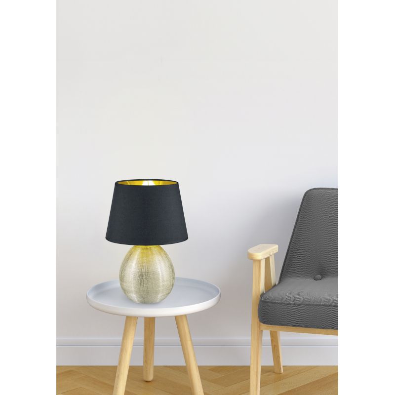 - Luxor - Gold Table Lamp with Black & Gold Shade Trio-R50631079 - Luxor - Gold Table Lamp with Black & Gold Shade