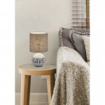 Esna - Grey Ceramic Table Lamp with Cappucino Shade Esna - Grey Ceramic Table Lamp with Cappucino Shade