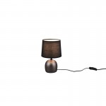 Malu - Antique Nickel Ceramic Table Lamp with Black Shade Malu - Antique Nickel Ceramic Table Lamp with Black Shade