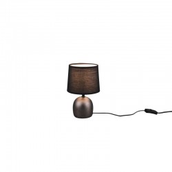 Malu - Antique Nickel Ceramic Table Lamp with Black Shade Malu - Antique Nickel Ceramic Table Lamp with Black Shade