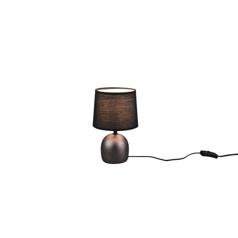 - Malu - Antique Nickel Ceramic Table Lamp with Black Shade Trio-R50802667 - Malu - Antique Nickel Ceramic Table Lamp with Black Shade