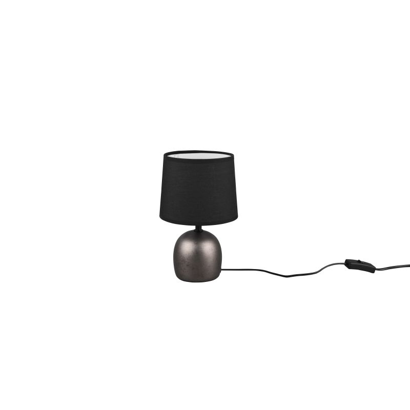 - Malu - Antique Nickel Ceramic Table Lamp with Black Shade Trio-R50802667 - Malu - Antique Nickel Ceramic Table Lamp with Black Shade