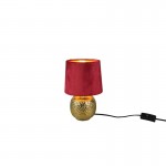 Sophia - Gold Ceramic Table Lamp with Red Velvet Shade Sophia - Gold Ceramic Table Lamp with Red Velvet Shade