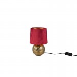 Sophia - Gold Ceramic Table Lamp with Red Velvet Shade Sophia - Gold Ceramic Table Lamp with Red Velvet Shade