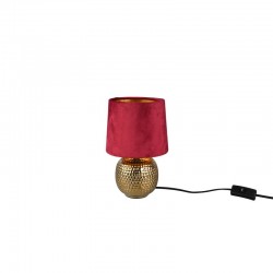 Sophia - Gold Ceramic Table Lamp with Red Velvet Shade Sophia - Gold Ceramic Table Lamp with Red Velvet Shade