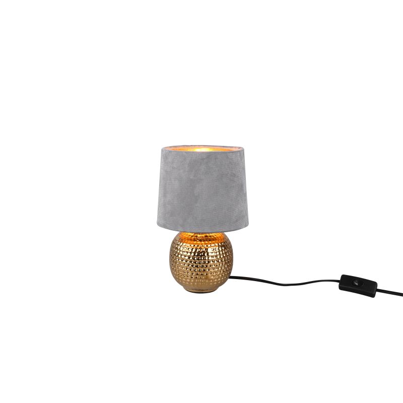 - Sophia - Gold Ceramic Table Lamp with Grey Velvet Shade Trio-R50821011 - Sophia - Gold Ceramic Table Lamp with Grey Velvet Shade