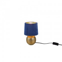 Sophia - Gold Ceramic Table Lamp with Blue Velvet Shade Sophia - Gold Ceramic Table Lamp with Blue Velvet Shade