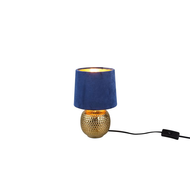- Sophia - Gold Ceramic Table Lamp with Blue Velvet Shade Trio-R50821012 - Sophia - Gold Ceramic Table Lamp with Blue Velvet Shade