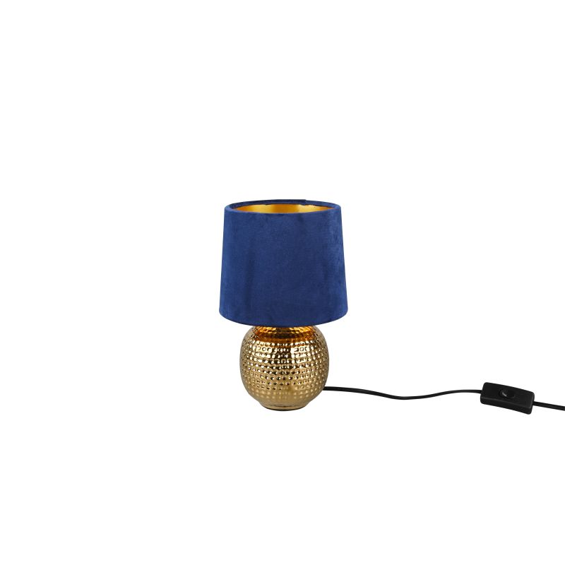 - Sophia - Gold Ceramic Table Lamp with Blue Velvet Shade Trio-R50821012 - Sophia - Gold Ceramic Table Lamp with Blue Velvet Shade
