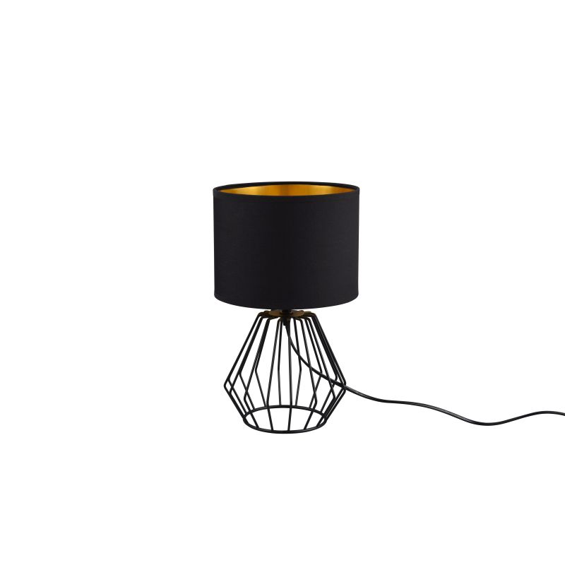 - Chuck - Black Table Lamp with Black & Gold Shade Trio-R50931002 - Chuck - Black Table Lamp with Black & Gold Shade