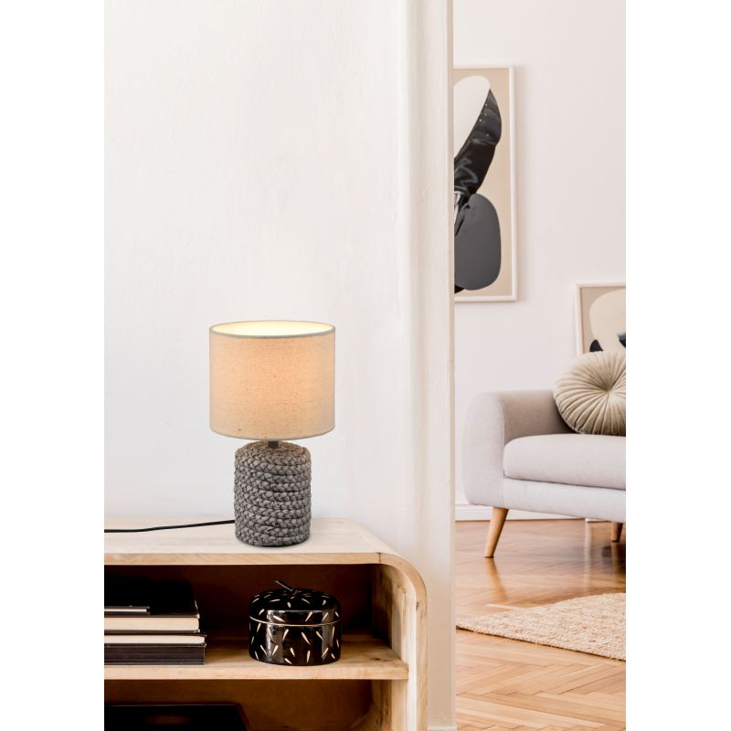 - Mala - Brown Ceramic Table Lamp with Fawn Shade Trio-R50941044 - Mala - Brown Ceramic Table Lamp with Fawn Shade