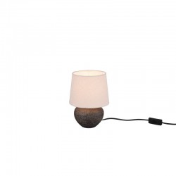 Lou - Brown Ceramic Table Lamp with Fawn Shade Lou - Brown Ceramic Table Lamp with Fawn Shade