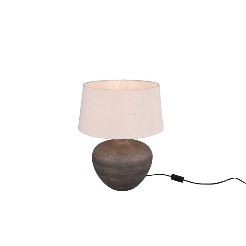 - Lou - Brown Ceramic Table Lamp with Fawn Shade Trio-R50963844 - Lou - Brown Ceramic Table Lamp with Fawn Shade
