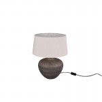 Lou - Brown Ceramic Table Lamp with Fawn Shade Lou - Brown Ceramic Table Lamp with Fawn Shade