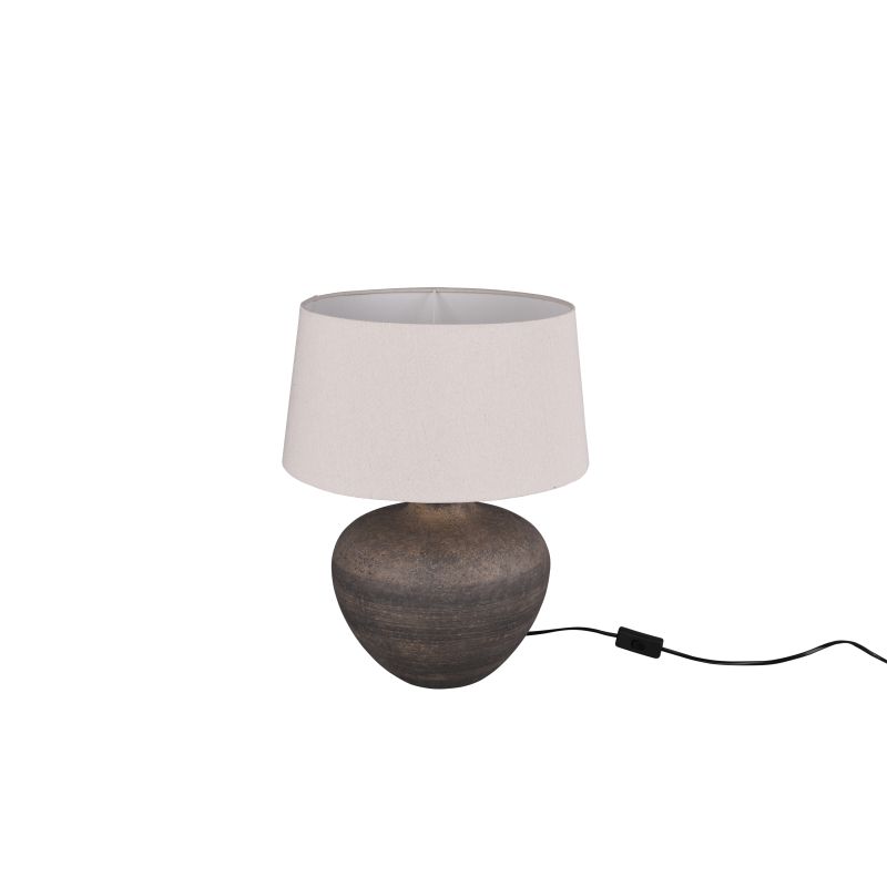 - Lou - Brown Ceramic Table Lamp with Fawn Shade Trio-R50963844 - Lou - Brown Ceramic Table Lamp with Fawn Shade
