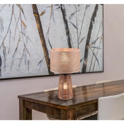 Straw - Rattan 2 Light Table Lamp with Brown Rattan Shade Straw - Rattan 2 Light Table Lamp with Brown Rattan Shade