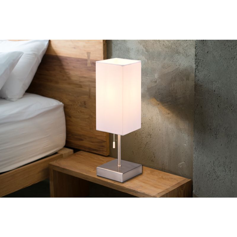- Ole - Matt Nickel Table Lamp with White Shade USB-C Trio-R51061007 - Ole - Matt Nickel Table Lamp with White Shade USB-C