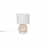 Rike - Natural Rattan Table Lamp with White Shade Rike - Natural Rattan Table Lamp with White Shade