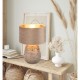 - Kiran - Vintage Grey Ceramic Table Lamp with Fawn Velvet Shade Trio-R51231061 - Kiran - Vintage Grey Ceramic Table Lamp with Fawn Velvet Shade