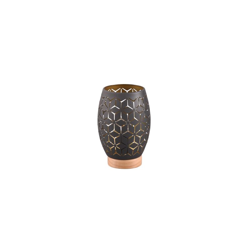 - Bidar - Black Table Lamp with Gold & Wood Accent Trio-R51571080 - Bidar - Black Table Lamp with Gold & Wood Accent