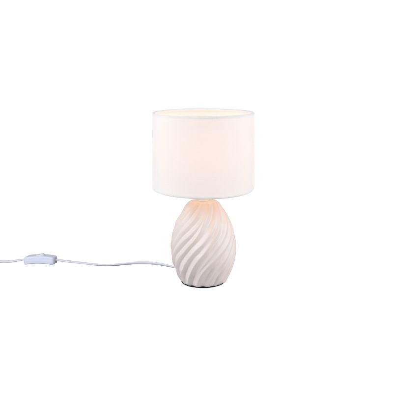 - Melva - White Ceramic Table Lamp with White Shade Trio-R51771031 - Melva - White Ceramic Table Lamp with White Shade