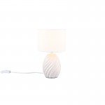 Melva - White Ceramic Table Lamp with White Shade Melva - White Ceramic Table Lamp with White Shade