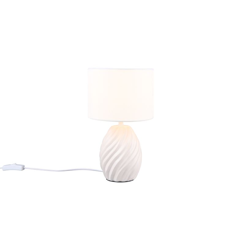 - Melva - White Ceramic Table Lamp with White Shade Trio-R51771031 - Melva - White Ceramic Table Lamp with White Shade