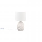 Melva - White Ceramic Table Lamp with White Shade Melva - White Ceramic Table Lamp with White Shade