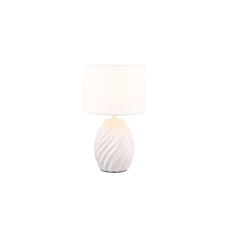 - Melva - White Ceramic Table Lamp with White Shade Trio-R51771031 - Melva - White Ceramic Table Lamp with White Shade