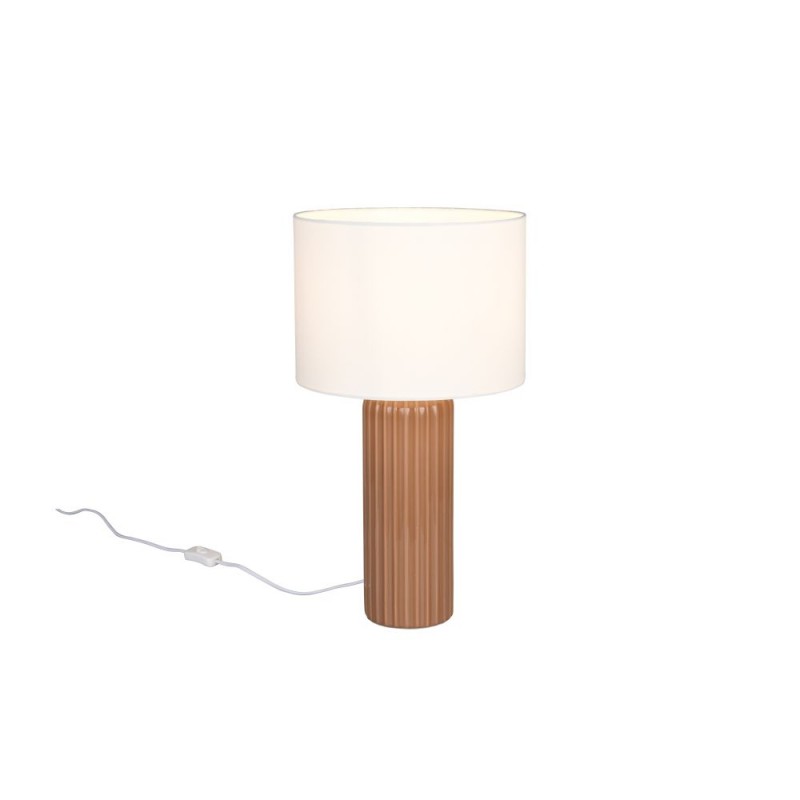 Trio-R51811072 - Blair - Mocha Ceramic Table Lamp with White Shade ∅ 28 cm